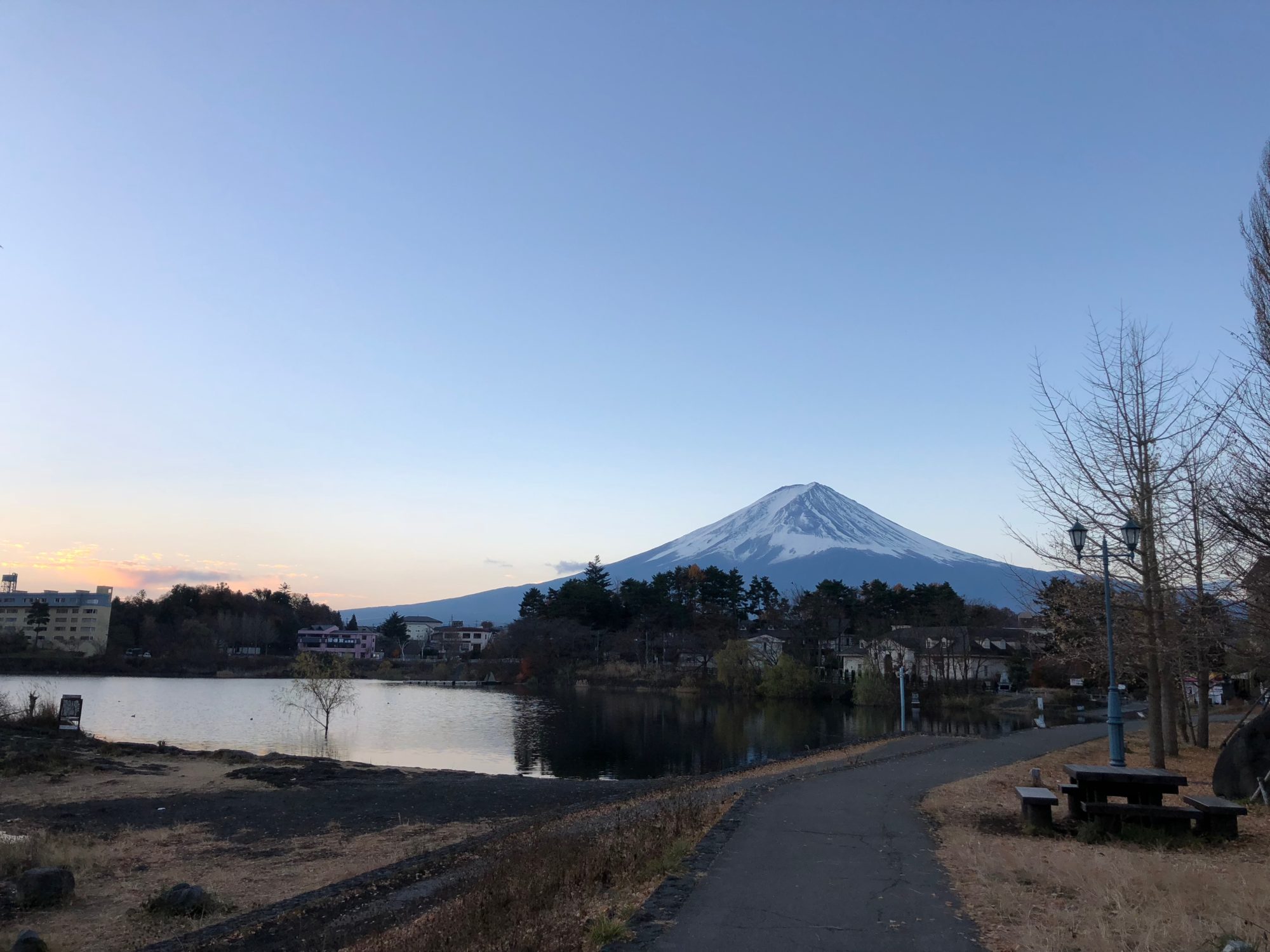 河口湖から富士山